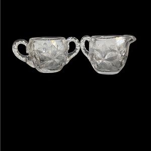 Vintage Hawkes sugar bowl and creamer set
